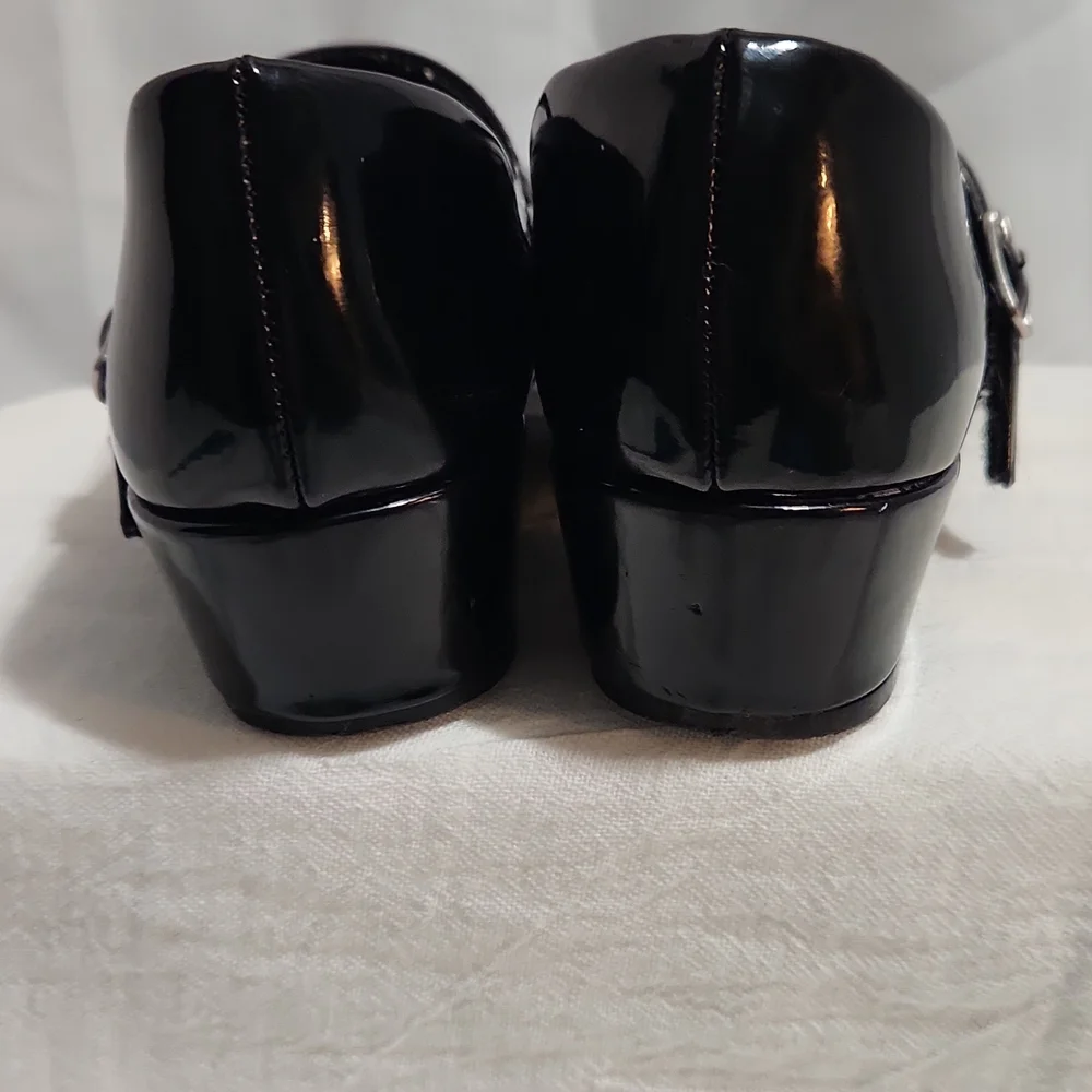 GIRLS SO (214396) TRAPEZE BLACK MARY JANE SHOES SIZE 2M